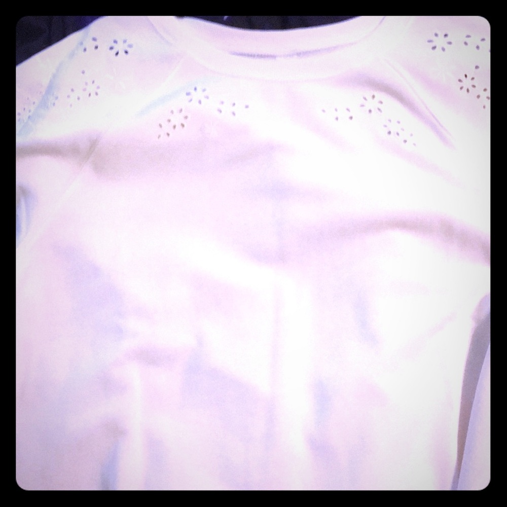 White Old Navy Floral Top